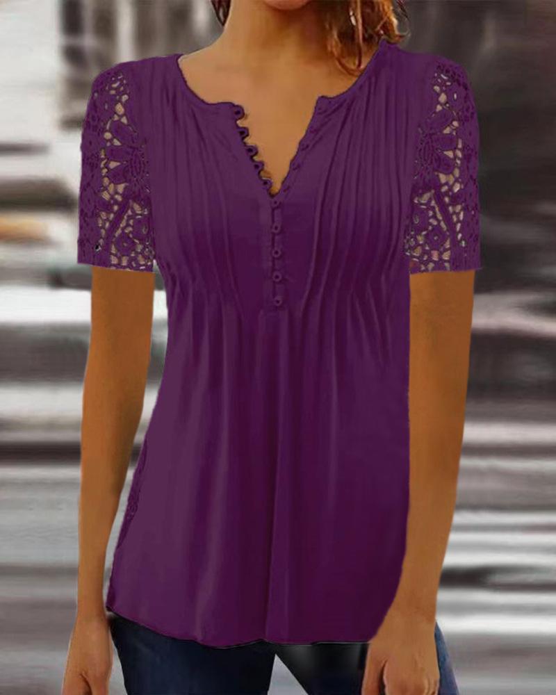 2023 Spring Women's Lace Long Sleeve T-shirt - European and American Fashion