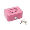Small Money Box with Key Secure Lock Portable Cash Safe Durable Metal Coin Storage Box for Kids Office School