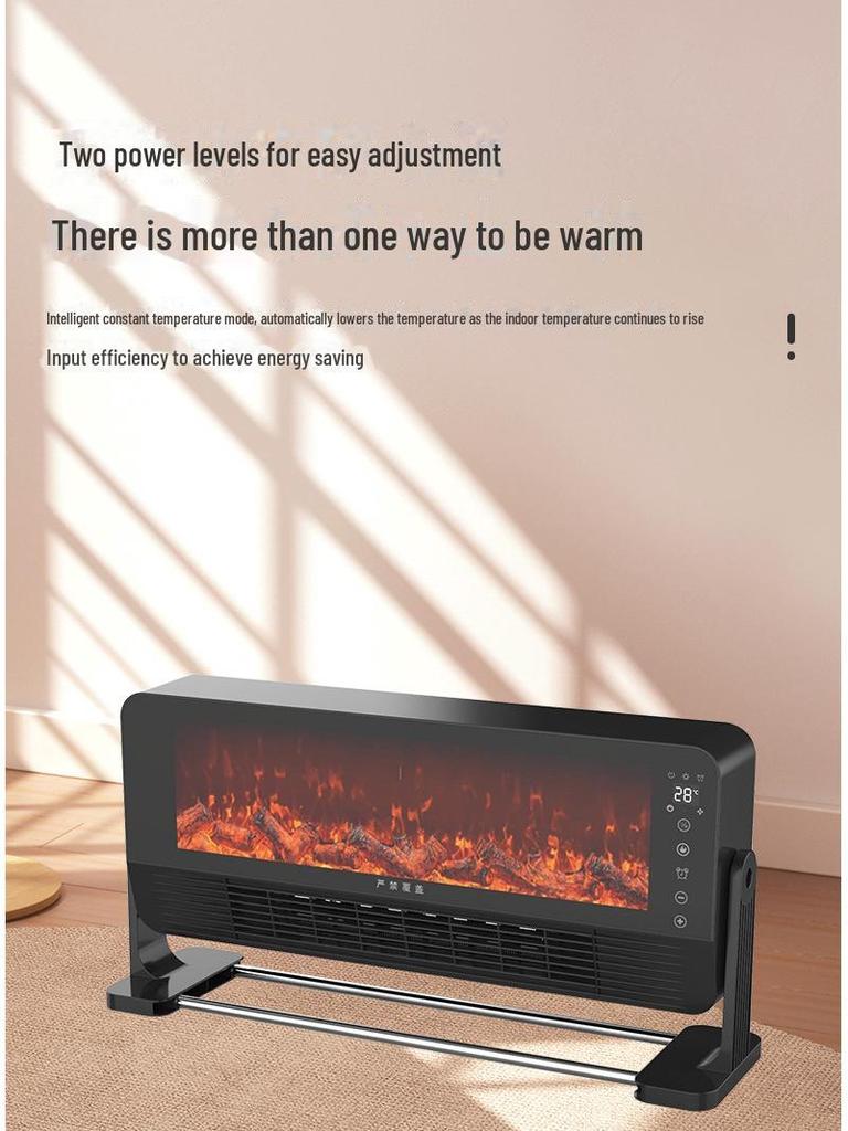 Chauffage de cheminée électrique mural avec flammes simulées pour bureau et petits espaces