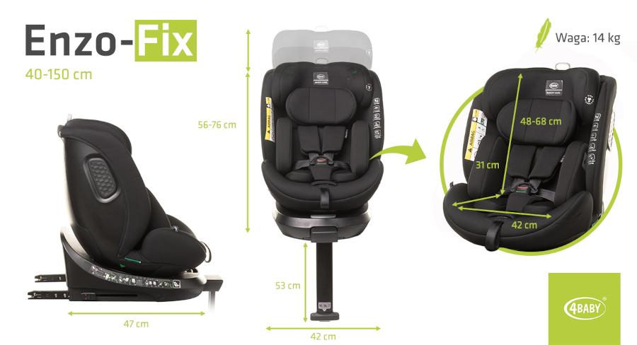 4 BABY ENZO-FIX seat 40-150cm black I-SIZE
