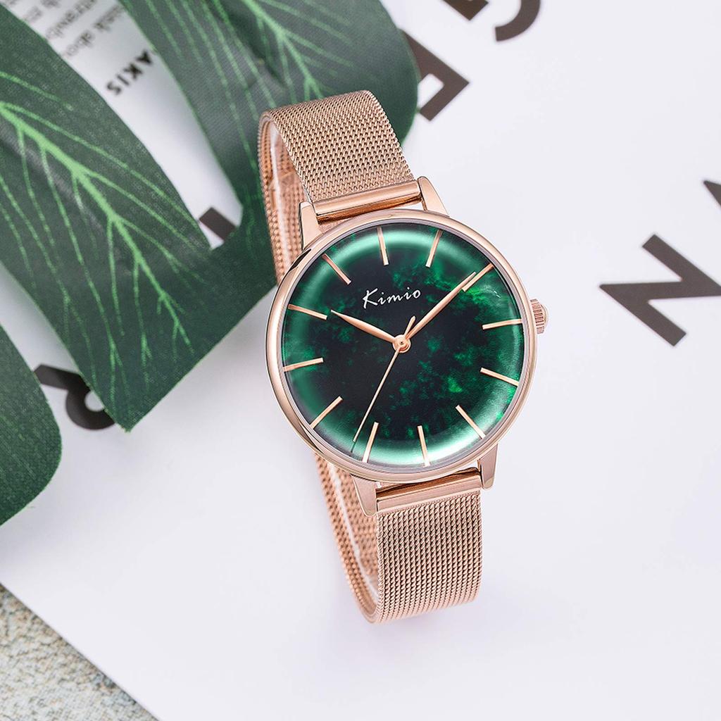 RORIOS Watch Cute Quartz Japanese Movement Waterproof 3D Dial Business Casual Simple Commuting To School Watch Green Women's