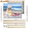 RUOPOTY DIY Frame Seaside Girl DIY Painting By Numbers Figure Oil Painting Wall Art Canvas Painting For Home Decors Diy Gift Art