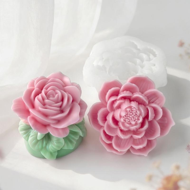 Food Grade Silicone Florals Shaped Candle Making Mould For Home Decoration Craft