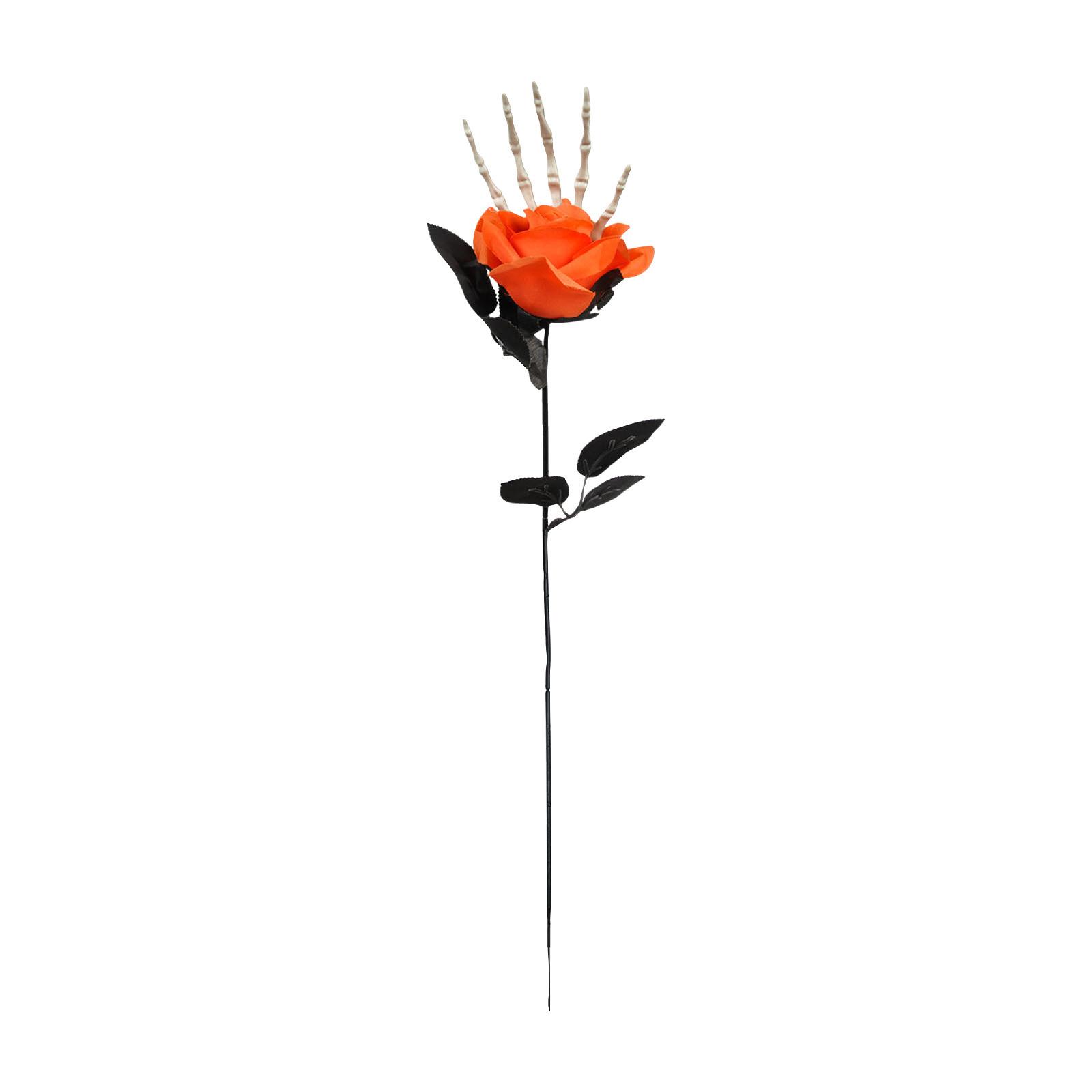 

Halloween Skeleton Hand Rose Adornment Creepy Fake Flowers For Indoor Layout And For Halloween Home Decorations And Spooky Scene Setting One Size