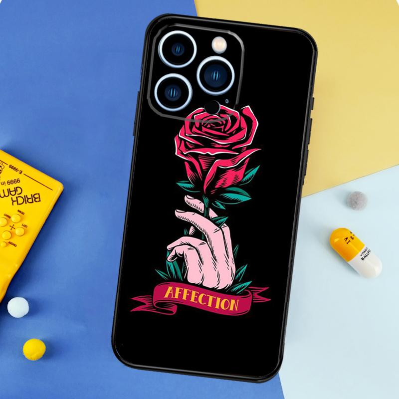 Red Rose Flower Phone Case For iPhone 17 16 14 13 12 11 15 Pro Max Plus 12 13 Mini 16e 17 Air Bumper Cover