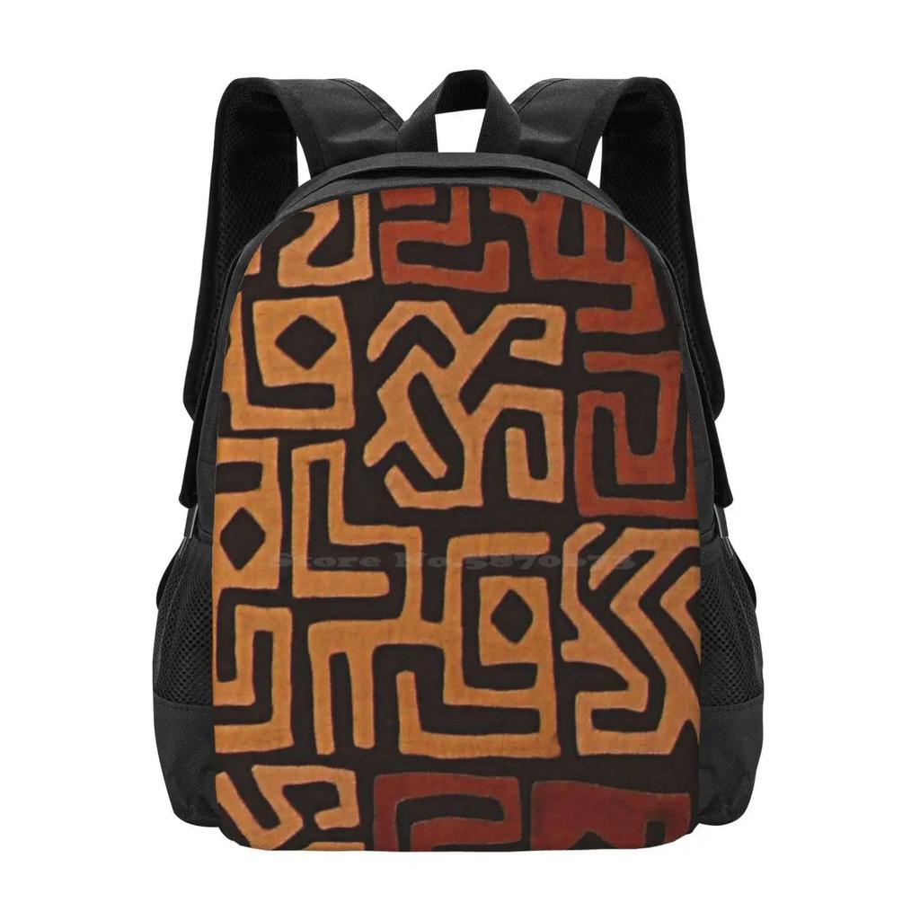 African Mudcloth Pattern Hot Sale Backpack Fashion Bags Mudcloth Pattern Ethnic Geometric Bohemian Minimal Simple African Mud