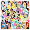 50 100Pcs Kawaii Mixed Disney Anime Princess Stickers Cute Ariel Belle Snow White Cartoon Decal Laptop Phone Luggage Sticker Toy