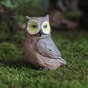 Small Animal Statues Mini Simulation Owl Resin Figurine, Lifelike Feather Texture Statue, Weather-Resistant Micro Fairy Garden Accessories Landscape