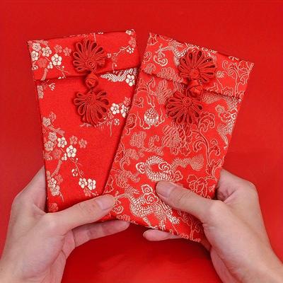 Chinese Style Brocade Red Envelope, Lucky Money Pocket, Cloth Red Pocket with Chinese Style, Used for Wedding, Gift Money