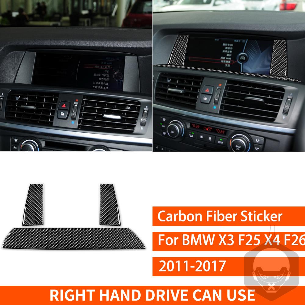 For BMW X3 F25 X4 F26 2011 2012 2013 2014 2015 2016 2017 Center Console Trim Real Carbon Fiber Stickers Car Interior Accessories