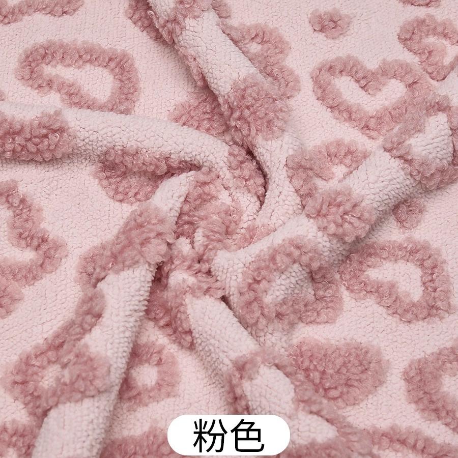 0.5m/1m/2m Thickened Lamb Wool Heart-shaped Jacquard Fabric for Sewing Coat Makeup Bag Dolls Blanket Pajamas DIY Clothing Fabric