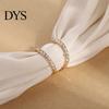 Elegant Scarf Clip Rhinestone Ring, Minimalist Double-Ring Neckerchief Slide, Decorative Durable Clasp Women Wrap Holder for Shirts Scarves Shawls