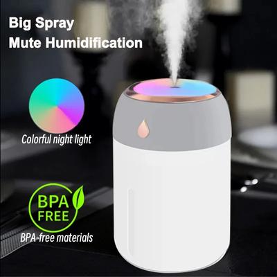 Tragbarer Luftbefeuchter Mini USB Aroma Diffusor mit coolem LED-Lichtnebel für Schlafzimmer Zuhause Auto Pflanzen Purifier Humificador 330ml