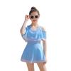 Korean Style Quick-Dry Ruffle One-Piece Swimsuit for Girls