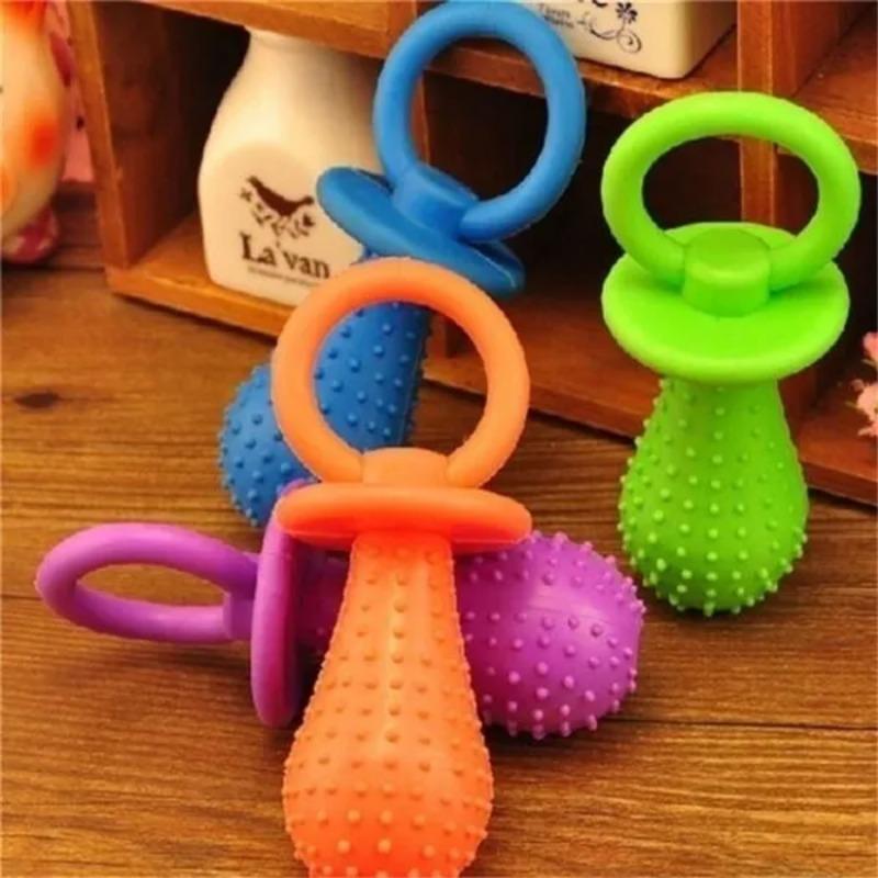 Small Pet Chew Toy Soft Small Rubber Pacifiers Training Dog Toys Molar Tooth Cleaning Toy for Puppy Dog