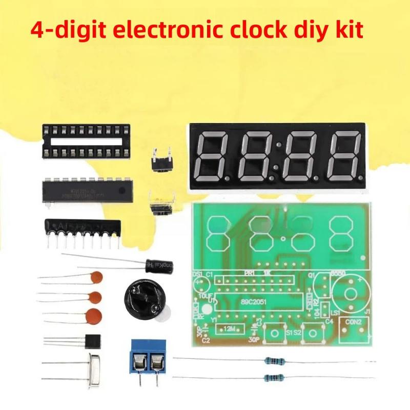 4Digit Digital Clock Single Chip Microcomputer Digital Clock Four-Digit Digital ClockDIYElectronic Kit Parts
