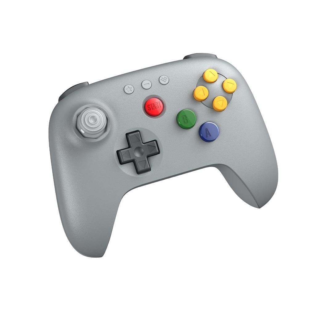 8Bitdo 64 Bluetooth Controller for Analogue Switch and Android 3D, Switch, 2, Windows, (Grey)