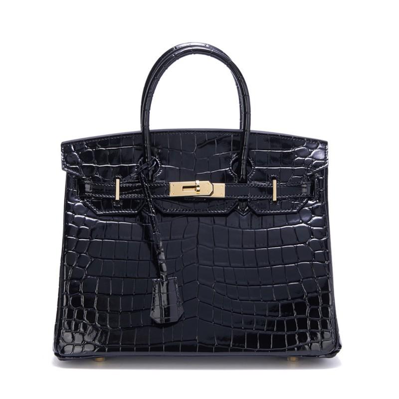 Skórzana torba Platinum do pracy Wzór aligatora Modna torebka Uniwersalna damska Duża skóra bydlęca Stylizacja Jednoramienna Cross-body