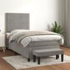 3137767 vidaXL Bed Base and Mattress Light Grey 100x200cm Velvet
