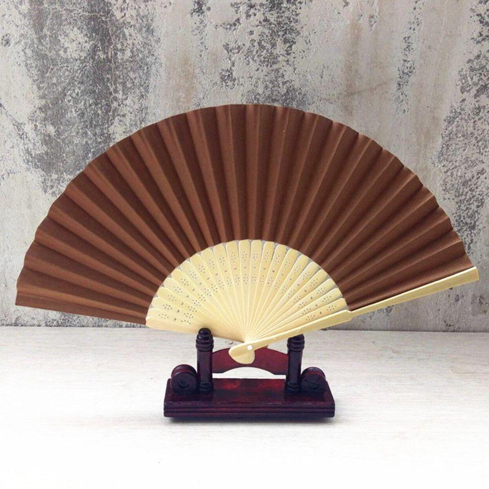 Party Wedding Bamboo Folding Solid Color Photo Prop Tool Dance Fan Hand Held Fan Folding Paper Fan