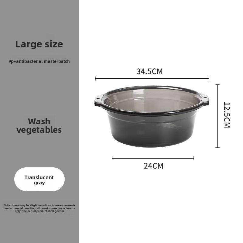 Student Dormitory Laundry Basin - Antibacterial Basin - Household Large-sized Plastic Basin - Double Ear Basin - Thick and Durable