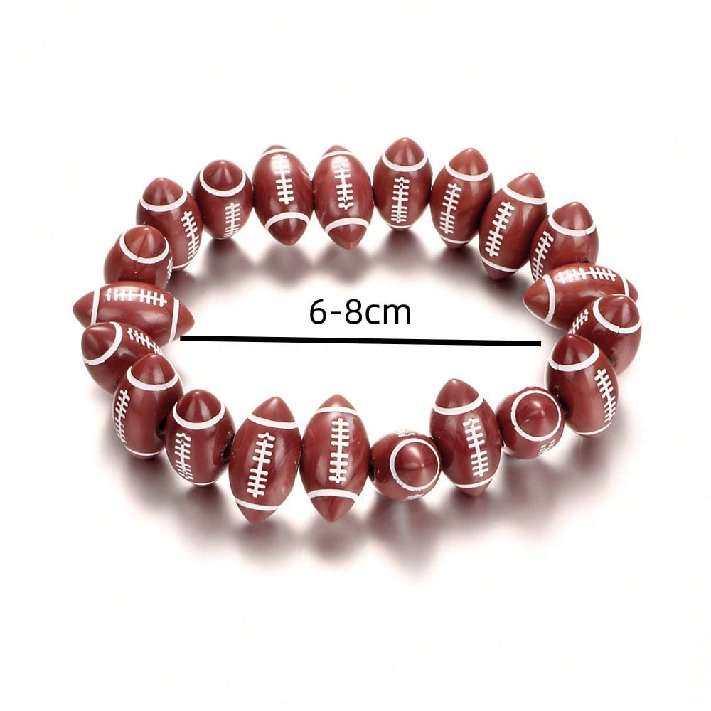 1pc Bohemian Niche Design Rugby-Shaped Fashionable Classic Sports Enthusiasts Versatile Bracelet