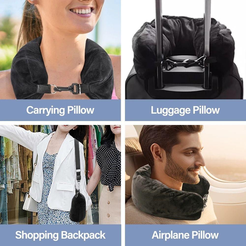 Cestovní polštář pro extra zavazadla Stuffable Travel Polštář s nastavitelnou velikostí krku Polštář ve tvaru U