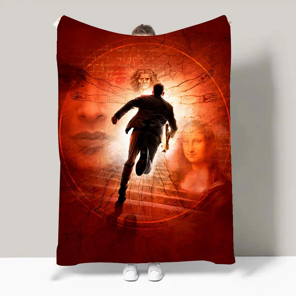 Плед с дизайном из фильма «Код да Винчи» Легкий Для общежитий, Дневного сна, Гостиной, Офиса, Дивана, Всесезонный 30x40in