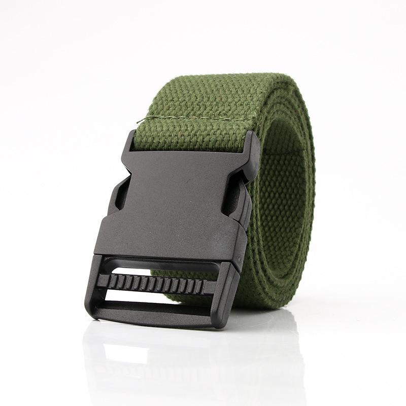 Men'S And Women'S Canvas Belts, Leisure Sports No Metal Plastic Buckle Belts, Outdoor Military Training Belts Belts