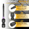 T7-T50 Torx Head Impact Screwdriver Bits 1/4" Hex Shank Magnetic No Hole Tamper Proof 6 Point Star Screw Driver Bits Power Tools