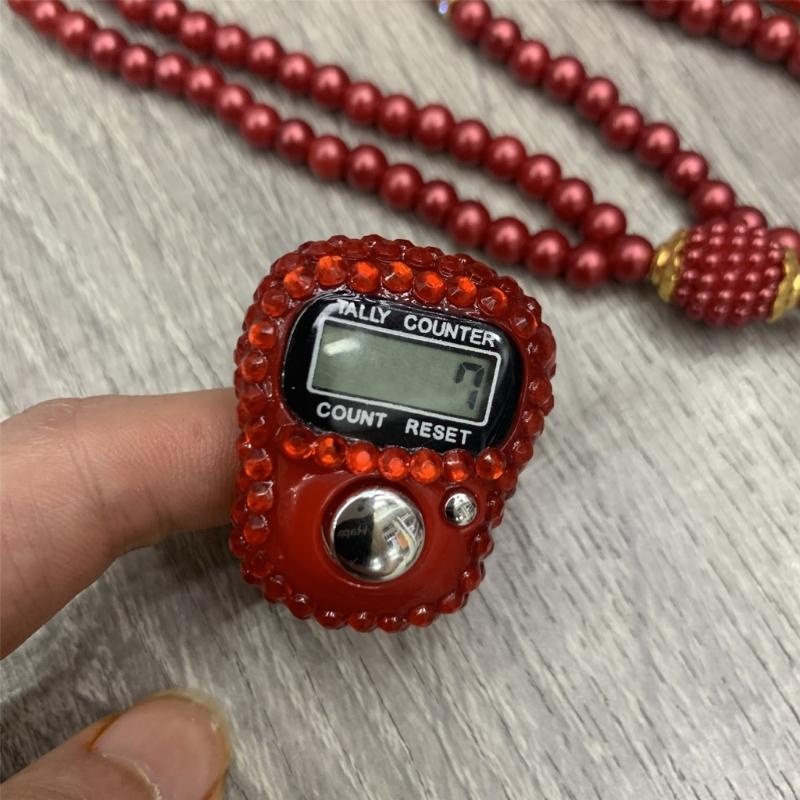 Tasbih Prayer Beads Wrap Bracelets with Counter Tasbih Prayer 99 Worry Beads Misbaha Islamic Allah & Mohammed Rosar