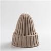 Trendy Autumn Winter Solid Edge Curl Woolen Knitted Skullies Beanies Unisex Ear Protection Warm Fitting Hood Hat