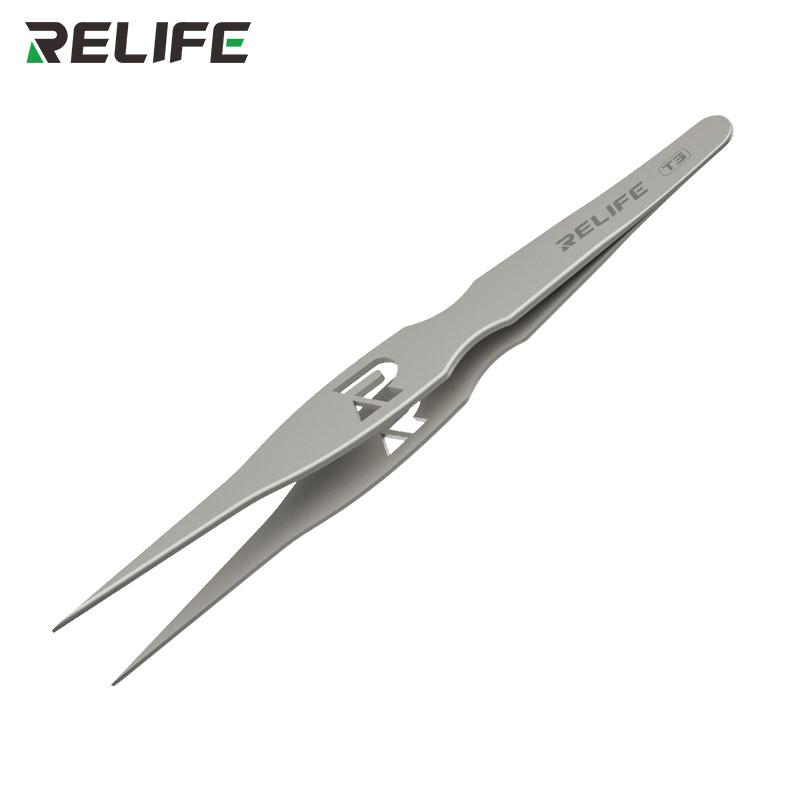 RELIFE T3 Precision Jumper Wire Tweezers Extended Widened High Hardness Tweezer for Mobile Phone Repair Clamping Tools Sharp Point