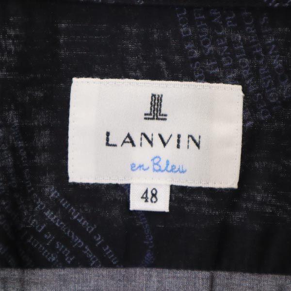 Lanvin Made In Japan Logo Print Long Sleeve Shirt 48 Navy System Men's Used