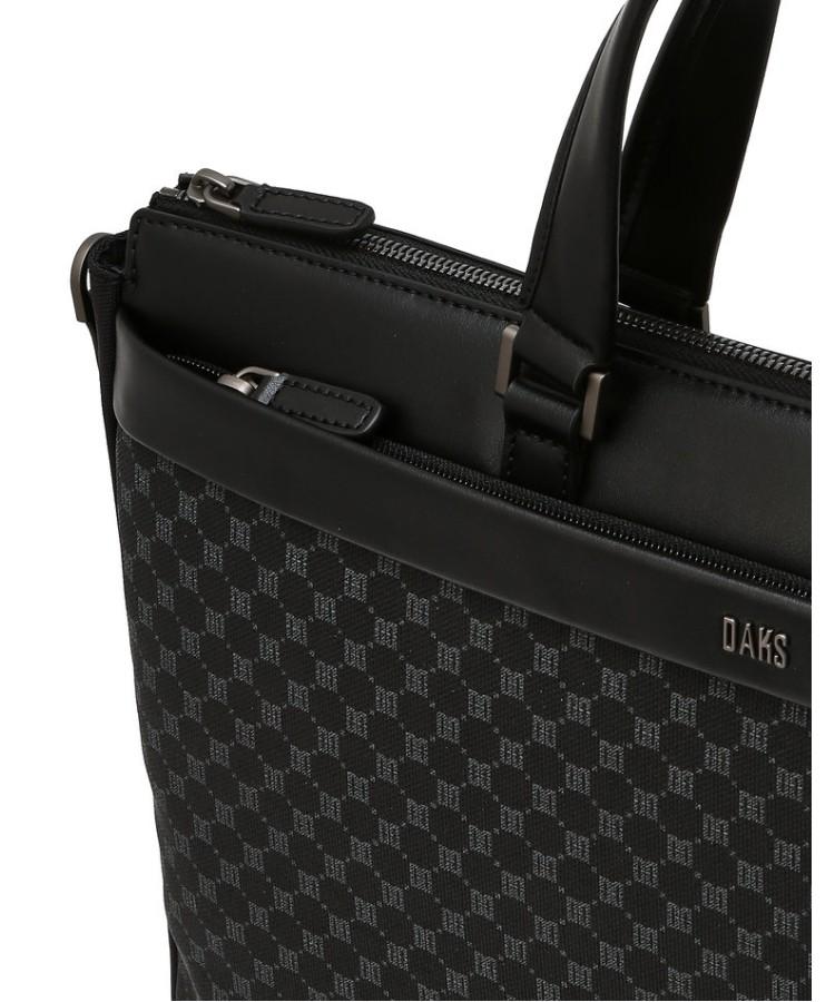 Daks Men'S Accessories Black Dd Logo Leather Briefcase_Dbba6E595Bk