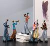1 resin band statue, creative instrument model sculpture, Nordic style home decoration for living room, porch, and study