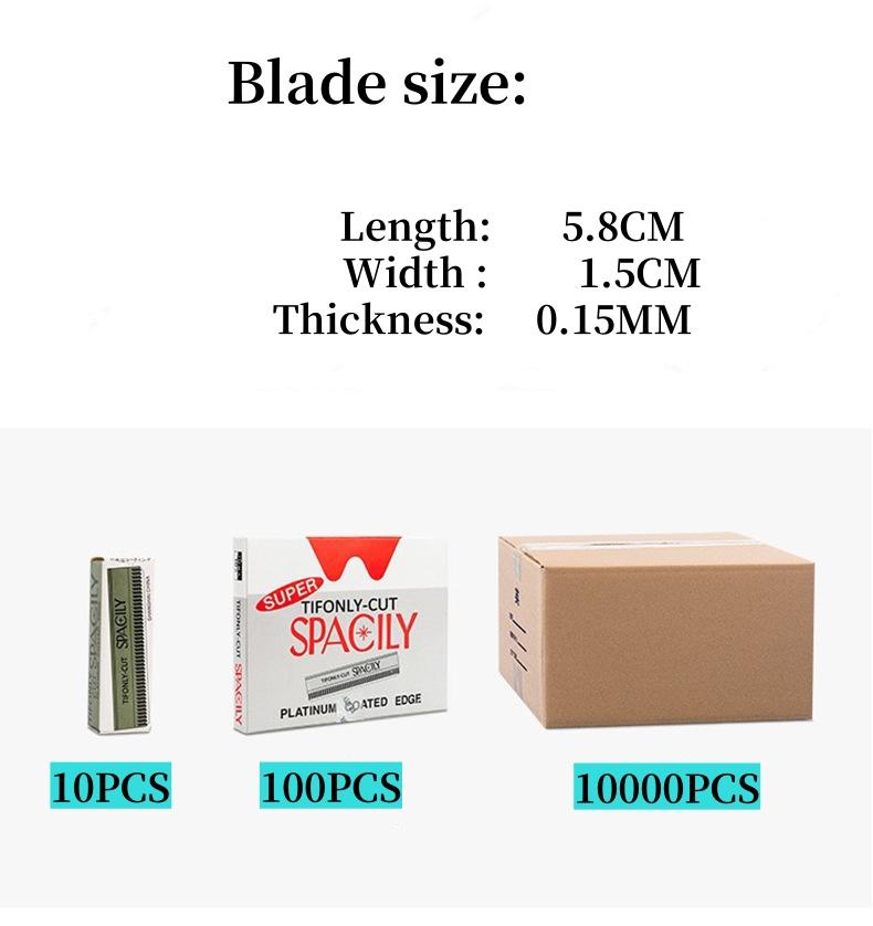 YS00039-10/100PCS Eyebrow Trimming Stainless Steel Women's Eyebrow Shaver Facial Shaver Hair Removal Knife Makeup Tool