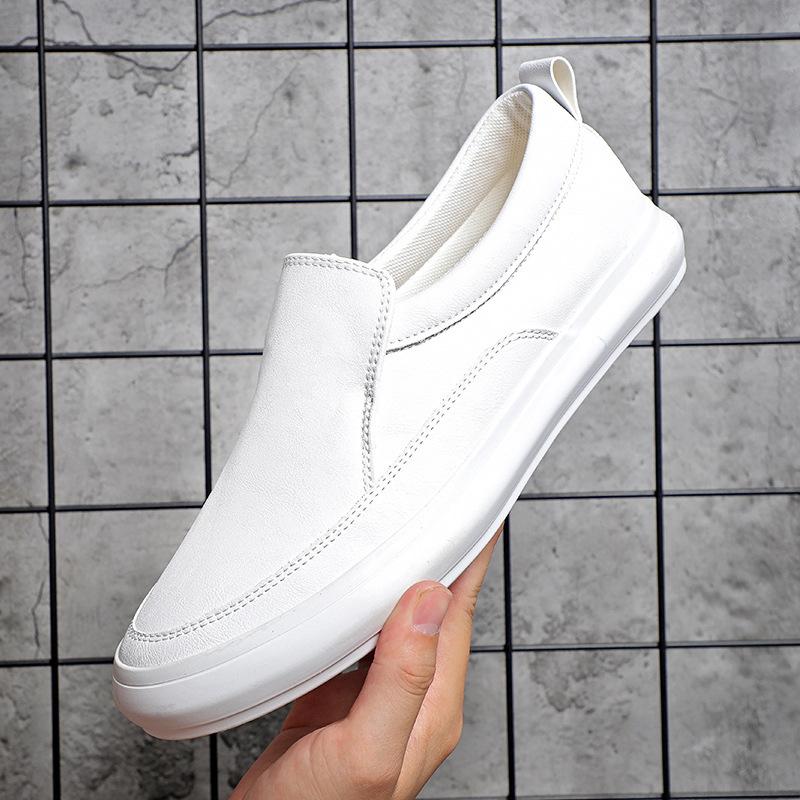 Fashion Luxury Leather Slip-on Sneakers for Men Designer Lightweight Soft-soled Outdoor Men's Sneakers Fashion Sports Casual Shoes Male
