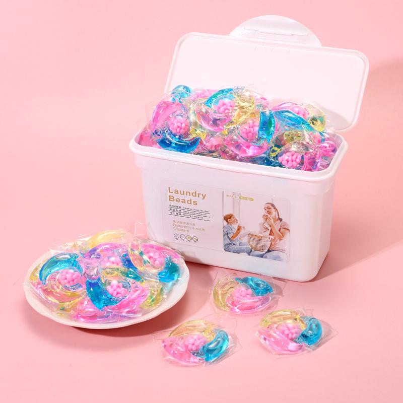 3-in-1 Laundry Capsules: Long-Lasting Fragrance, Highly Concentrated Detergent, Powerful Stain Removal, Three-Chamber Beads.