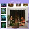 Elegant And Colorful Forest Mushroom Swing Bathroom Curtain