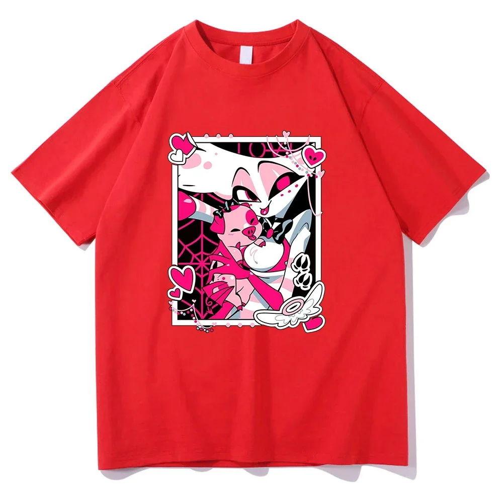 Halloween New Hot Summer 2025 Meiman Hazbin Hotel Cotton T-Shirt Cosplay Set Halloween Printed Short Sleeve Men and Women