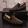 Fashion Summer Men's Overstep Leather Shoes Fashion Riveted Loafer Beanie Shoes Fashion Hair Stylist Men's Shoes  A9