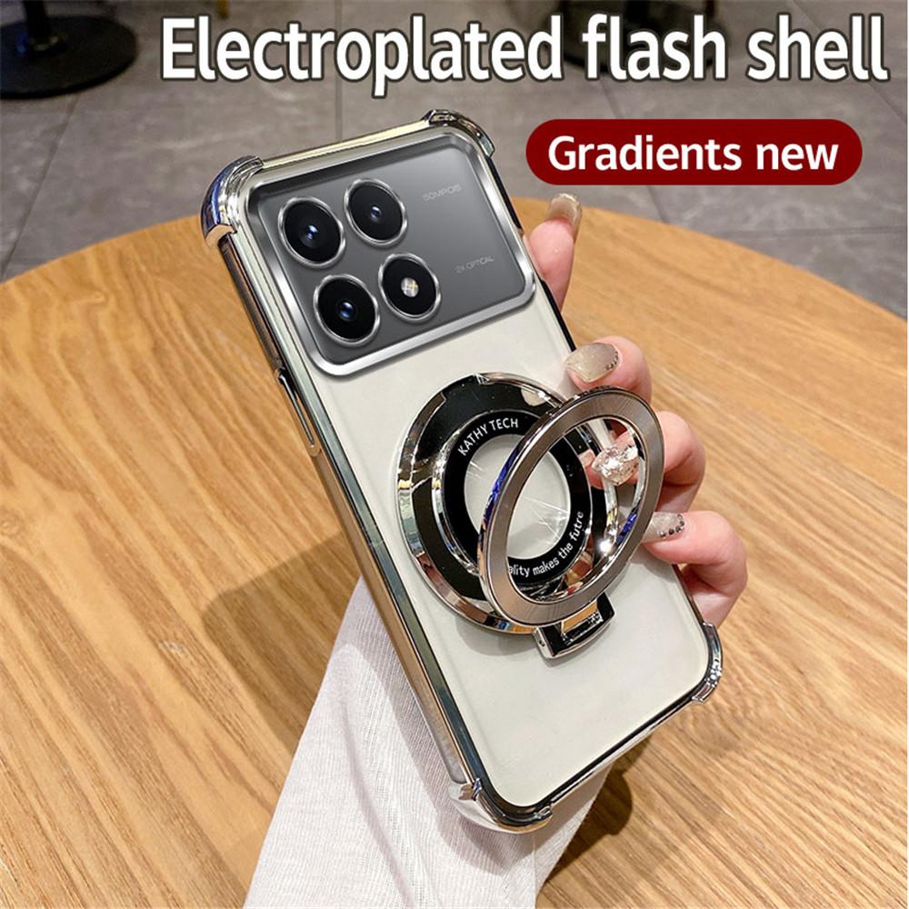 

Роскошный чехол с блестками и держателем для телефона Xiaomi POCO X6 X5 M6 F6 Pro X3 NFC F4 F3 C65 13T 12T противоударный чехол-подставка Mi 14 Pro