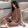 Pajamas Women'S Winter Half Fleece Thickened Fleece Warm Autumn And Winter Soft Can Be Worn Outside Loungewear