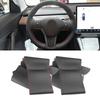 For Tesla Model 3 2015 2016 2017 2018    Model Y    Car Interior Steering Wheel Leather Cover Trim