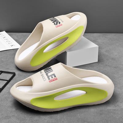 Fashion Slippers Men Thick Bottom Platform Slides Soft EVA Hollow  New Summer Anti Slip Solid Color Sandals Casual Women Shoes