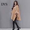 Winter Coat Lady Cape Dolman Sleeves Thick Shawl Loose Stand Collar Solid Cozy Wool Blend Trench Color Faux Fur Decor Warm Daily Wear Work Outdoor