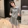Trendy Summer Sports Suit: Playful Two-Piece Short Sleeve & Shorts Set for Women