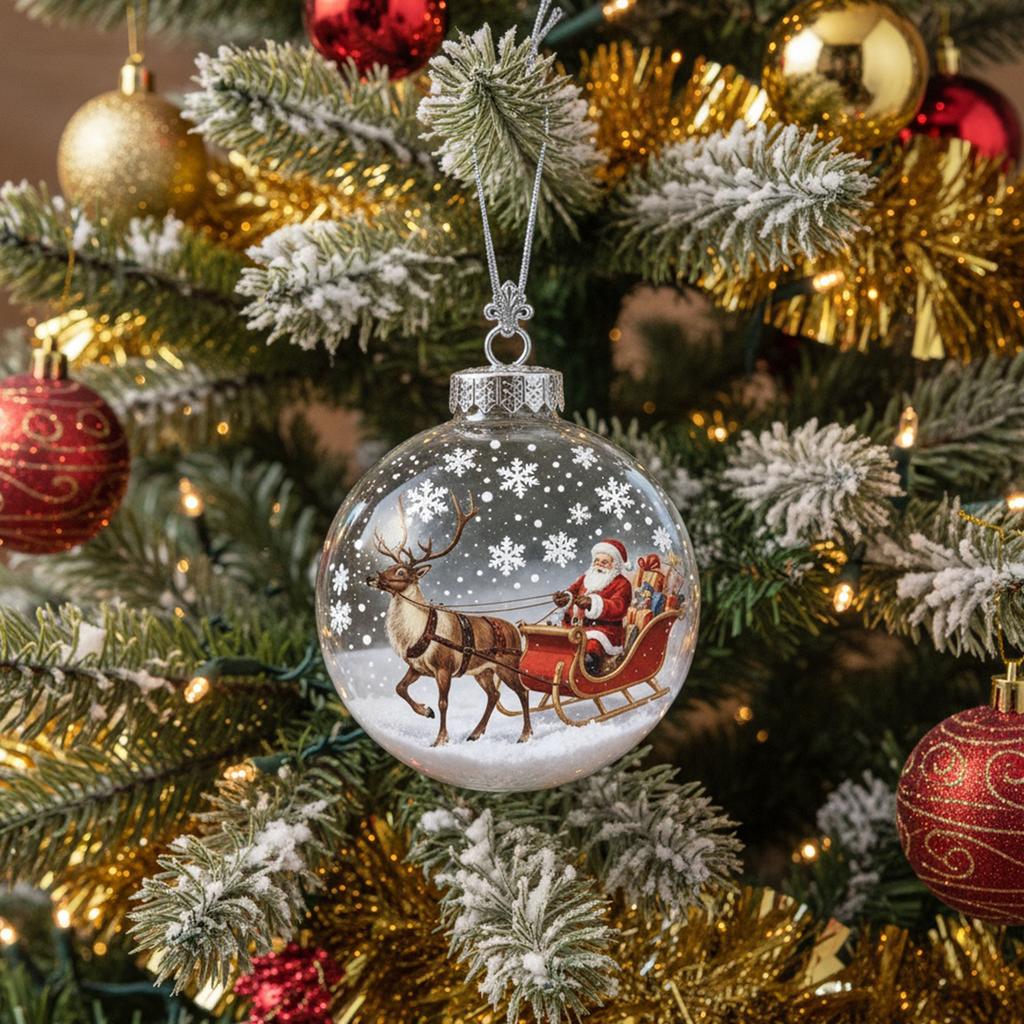 Leichtes Weihnachtsbaum-Hängeornament Bruchsicherer Kunststoff Vintages Thema Hausdekoration