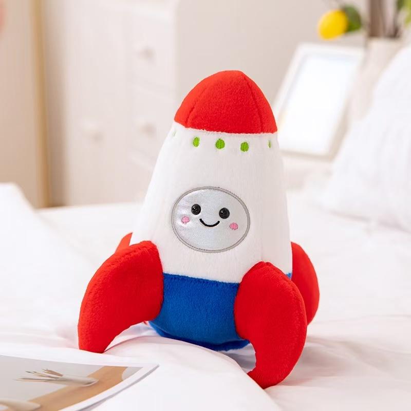 Simulation Spaceship Rocket Doll Plush Toy 18/27 Cm Handmade Cartoon Anime Cute Pillow Cushion Children's Birthday Decoration